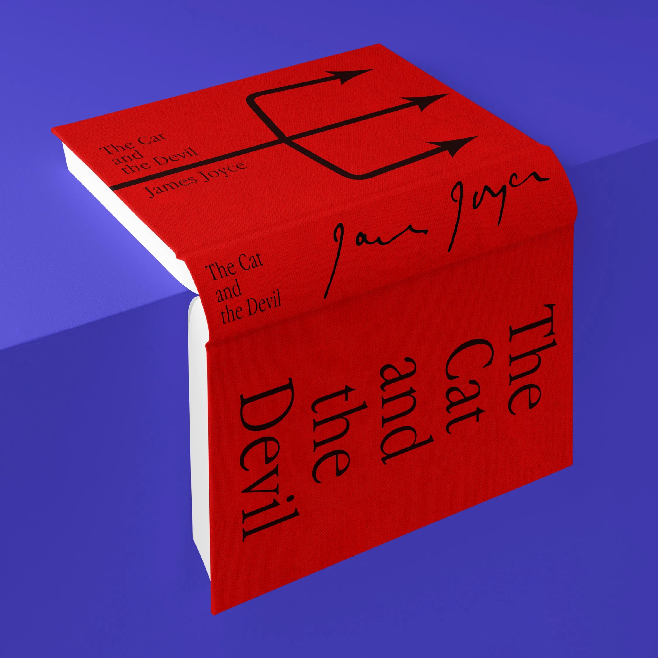 A red hardcover book on an indigo background